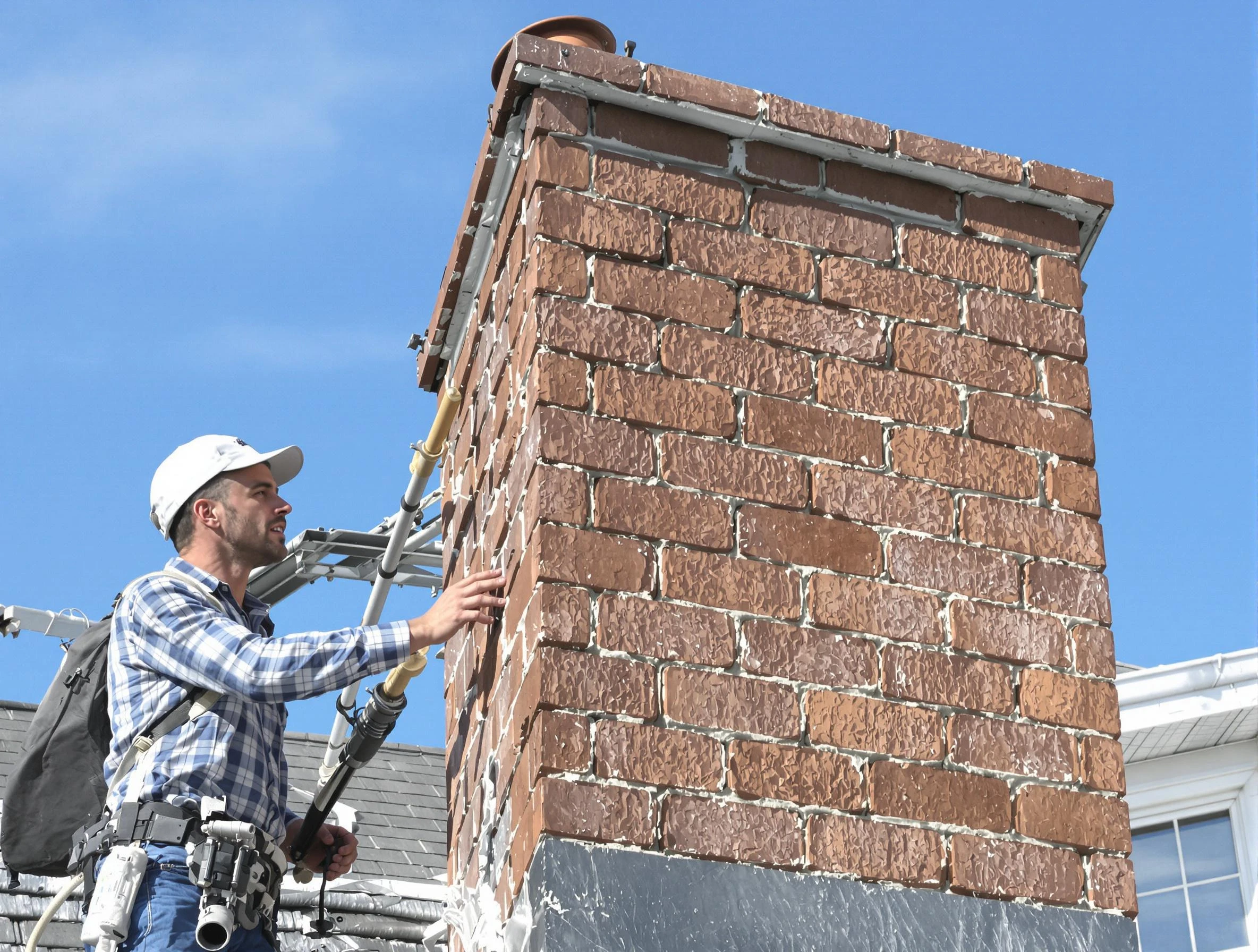Brickwork for a chimney rebuild by Methuen Town Chimney Sweep in Methuen Town, MA
