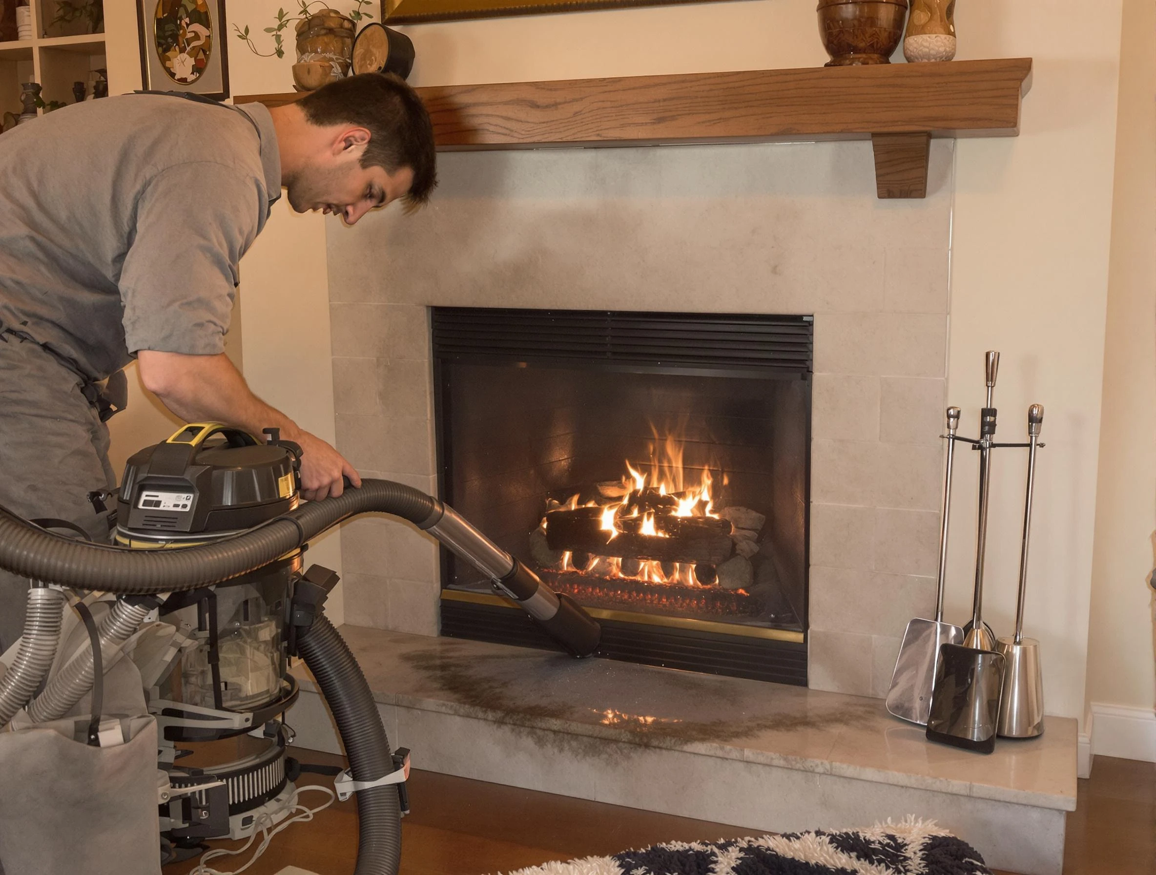 Routine fireplace upkeep by Methuen Town Chimney Sweep in Methuen Town, MA